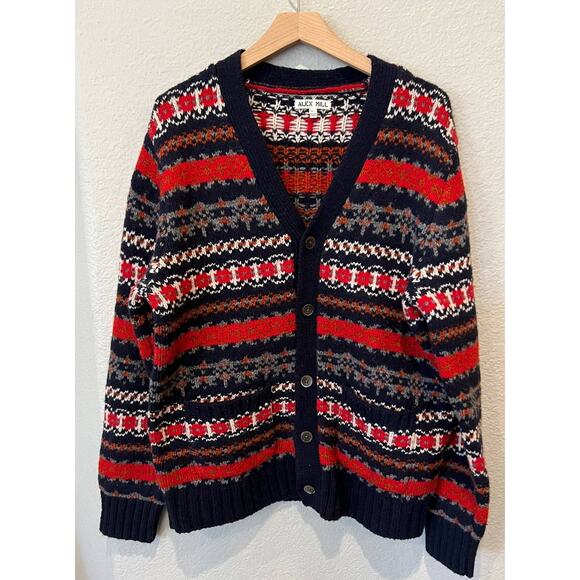 Alex Mill Fair Isle Wool Blend Cardigan Size Large - Picture 12 of 13